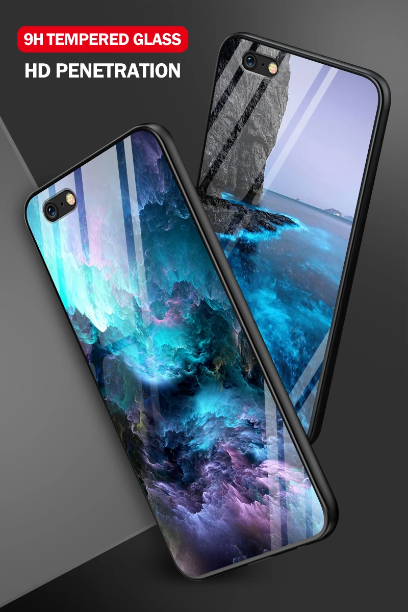 Противоударный жесткий чехол для iPhone 5S, SE 6 6S 7 8 Plus XR XS MAX для Meizu M5 M6 M8 M9 Note 16th Plus Роскошный чехол из закаленного стекла