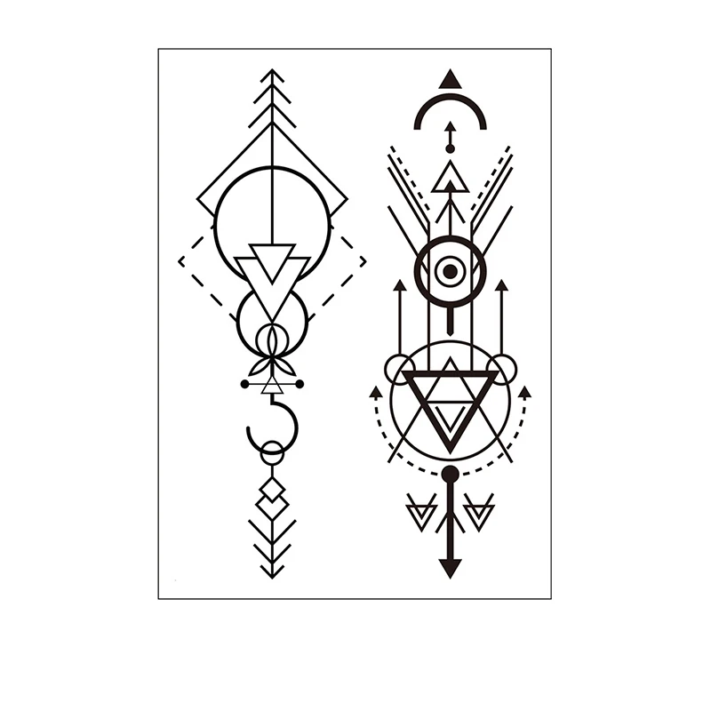 Временные татуировки стикер Тотем Звезда Крест Треугольник геометрический узор