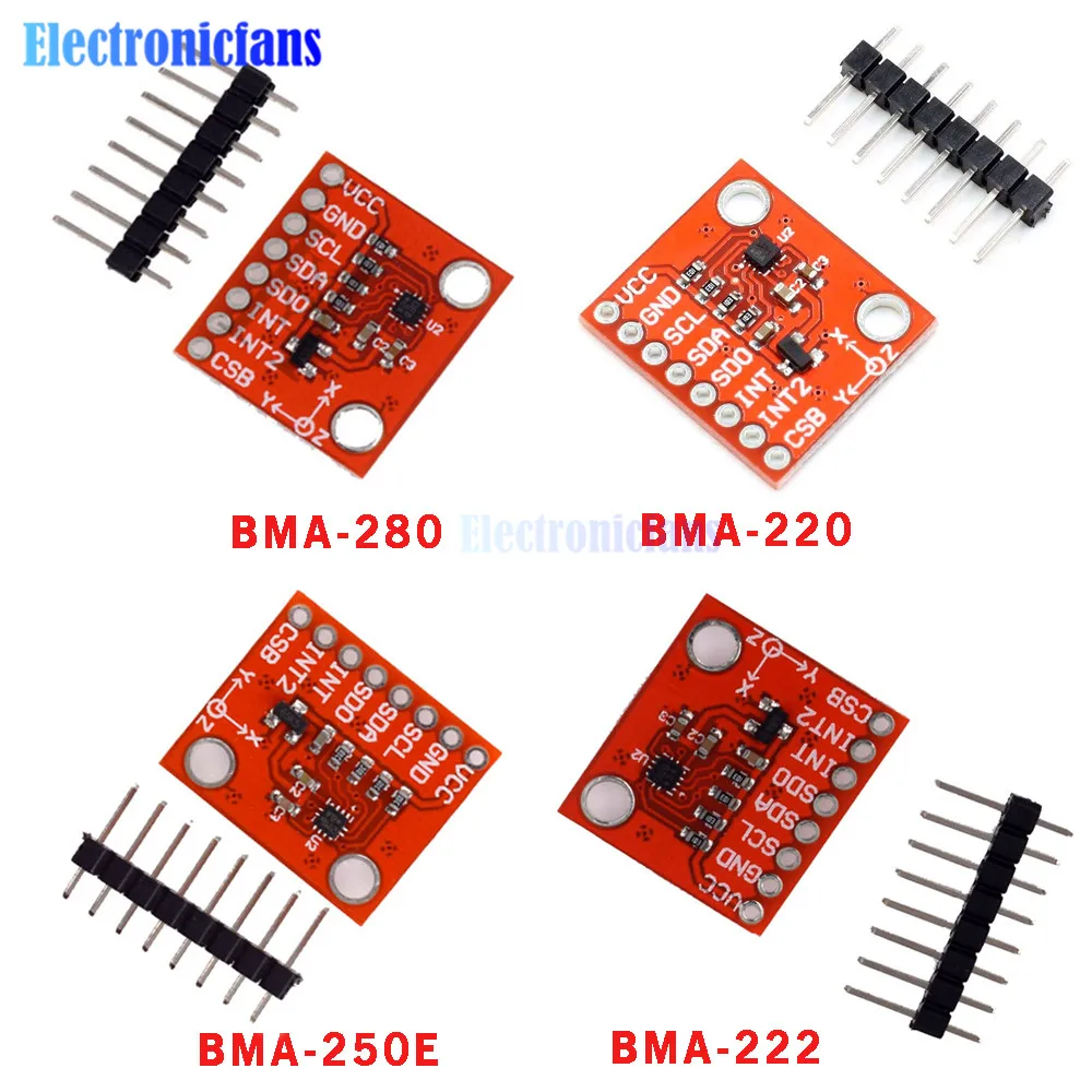 Макетная плата BMA220 BMA250E BMA280 с тремя валами и гравитационным датчиком BMA222