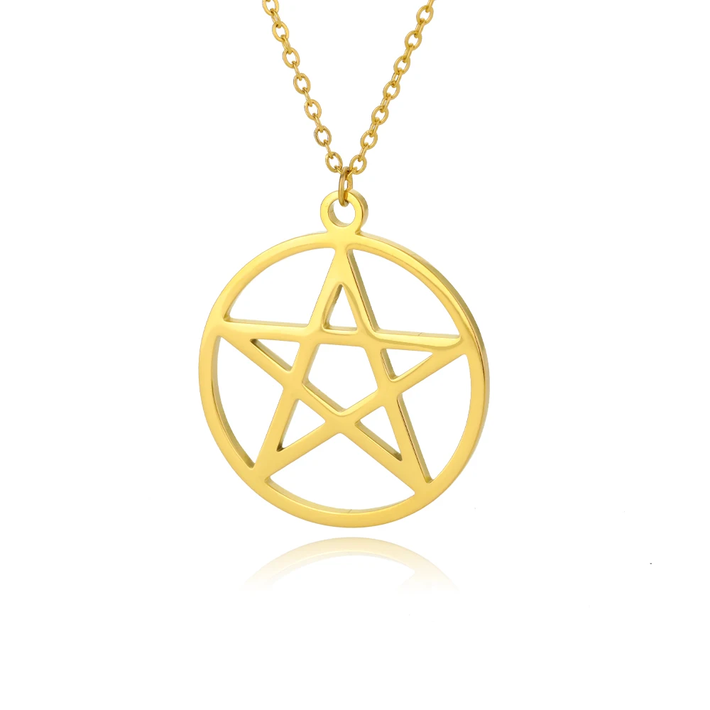 Ожерелья с пятиконечной звездой для женщин и девушек ожерелье из нержавеющей