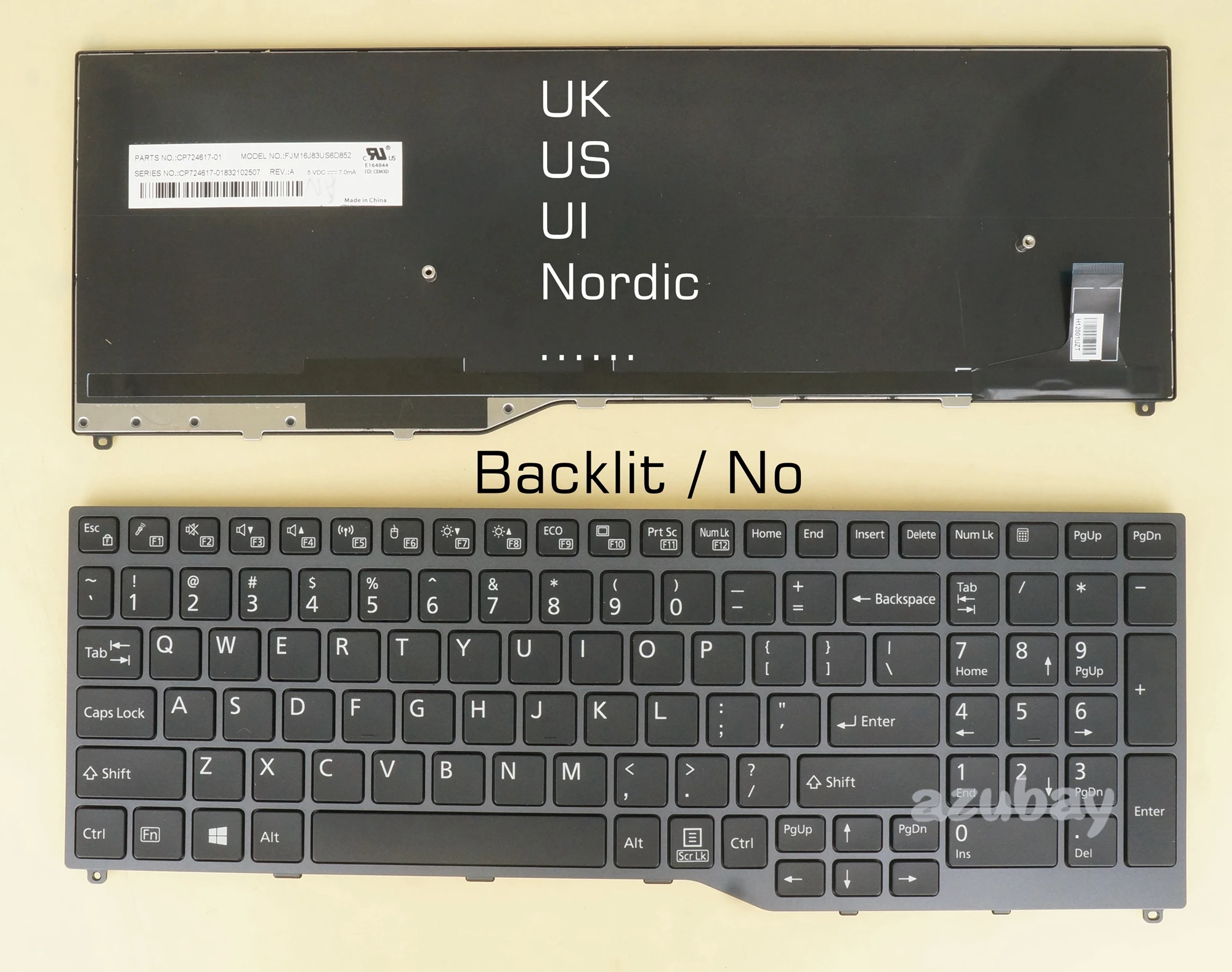 Оригинальная Скандинавская клавиатура для Fujitsu с раскладкой US UI CP724617-01 CP724628-01