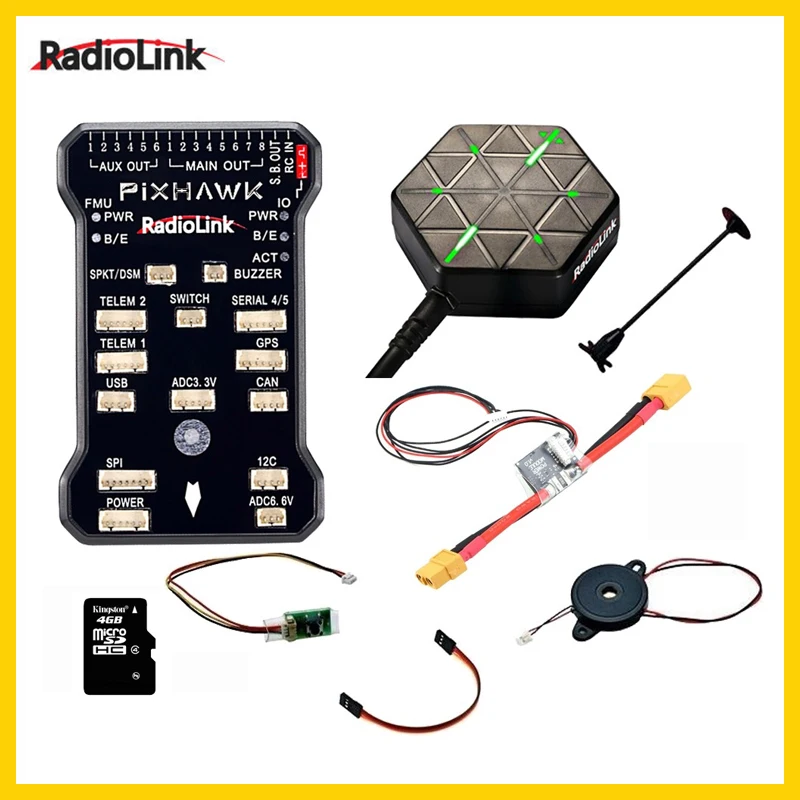 Контроллер полета Radiolink Pixhawk PIX APM с GPS-держателем M8N GPS-зуммер 4G SD-карта
