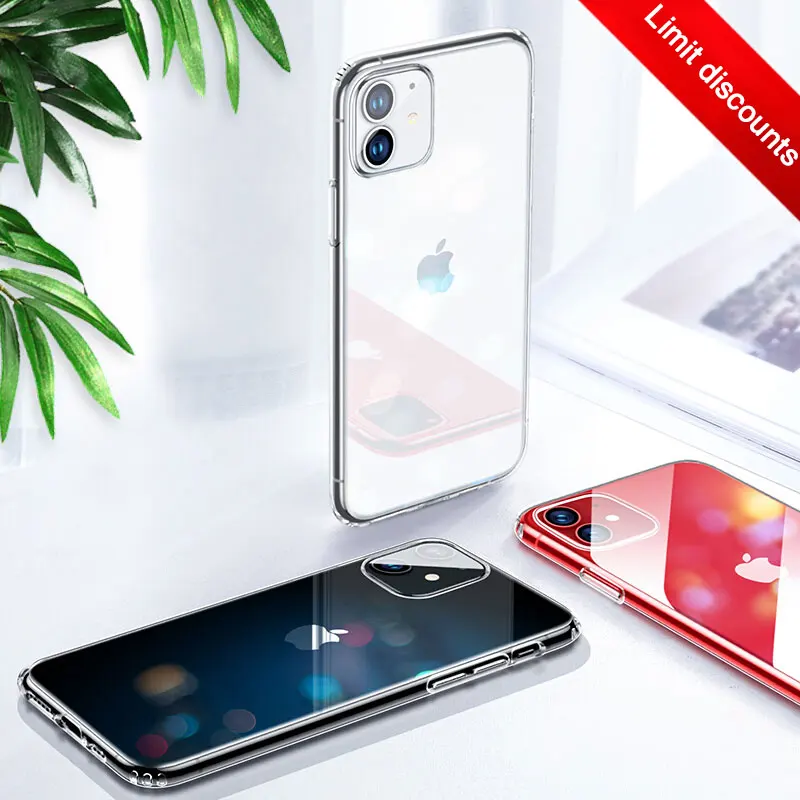 Прозрачный силиконовый чехол для iPhone 11 Pro Max 7 8 6 6S Plus ультратонкий прозрачный