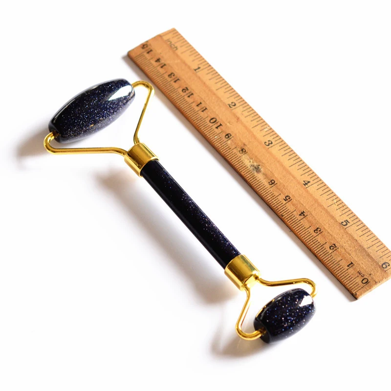 Ролик для лица темно синего кварца из нефрита натуральный камень