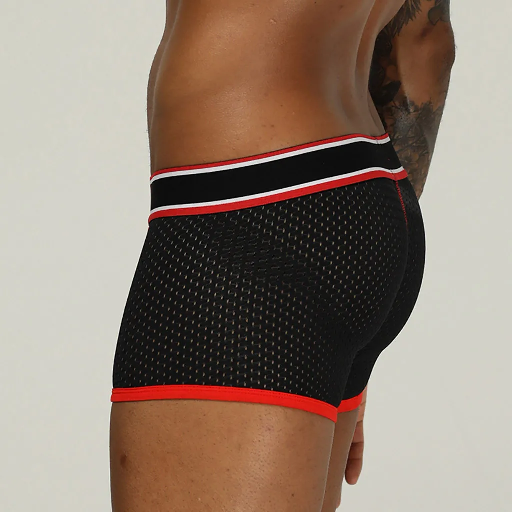 Боксеры мужские однотонные пикантное удобное нижнее белье дышащее короткие