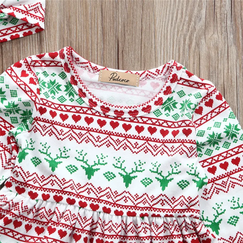 Лидер продаж милое рождественское платье для маленьких девочек Повседневное