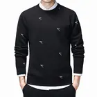 Мужские хлопковые свитера 2020, зимний теплый свитер, мужской повседневный мягкий пуловер с круглым вырезом, мужская одежда с вышитыми буквами