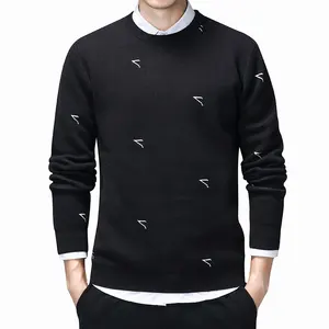 Мужские хлопковые свитера 2020, зимний теплый свитер, мужской повседневный мягкий пуловер с круглым вырезом, мужская одежда с вышитыми буквами