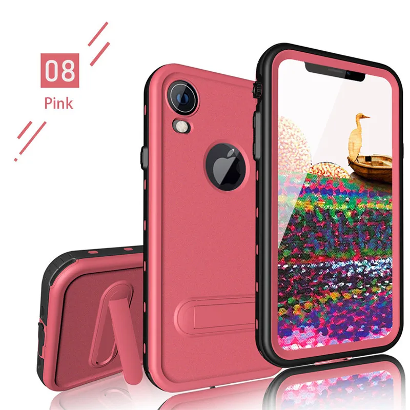 Pink SHELLBOX телефон водонепроницаемый чехол для iPhone XR X XS Max чехол TPU Силиконовый чехол для iPhone 7 8 Водонепроницаемый Чехол - Цвет: Pink