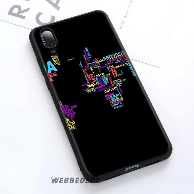 World Map Travel Soft Case for Huawei Mate 30 P20 P30 P Smart Z Plus Lite Pro 2018 2019 Honor View 20 9X |