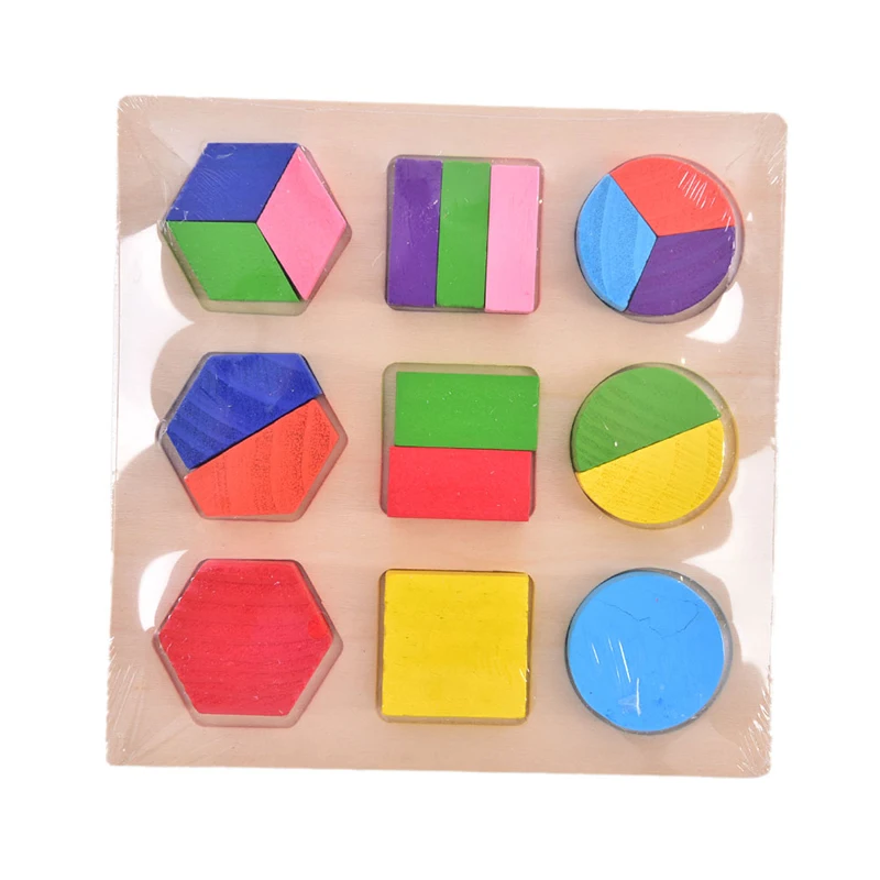 

Kids Baby Wooden Geometry Block Puzzle Montessori Early Learning Educational Toy New