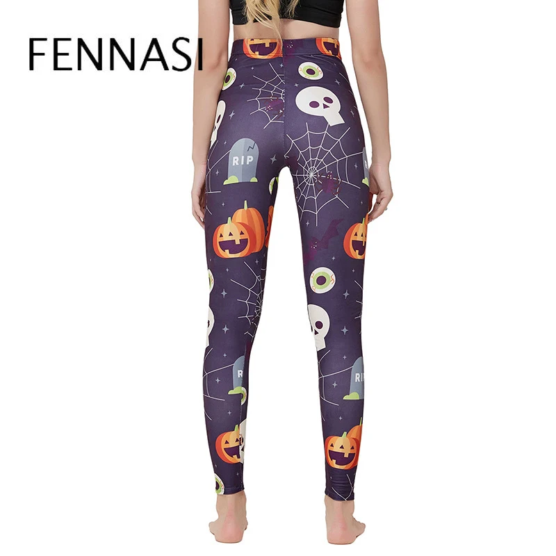 

FENNASI Funny Woman Leggings Halloween party role playing Cartoon Leggings Fashionable Female high waist Big Size leggings
