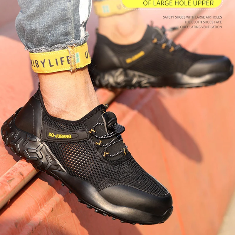 

Breathable Work Safety Boot Steel Toe Men Shoes Anti-smashing Safety Shoes Lightweight Work Sneakers Indestructible Shoes 36-48