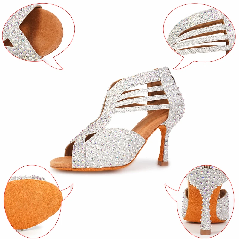 2020 Новый Для женщин каблуки Бальные Обувь для танцев с Стразы на шнуровке