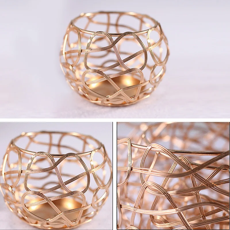 3 шт. Романтический геометрический Железный Золотой подсвечник настенный