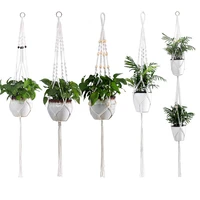 handmade hanging plant macrame hanger flower pot plante rnet bag braided home vintage decor garden planter hanging basket