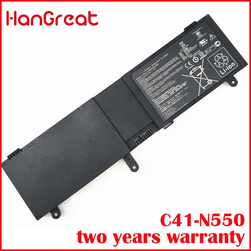 HanGreat C41-N550 Новый аккумулятор для ноутбука Asus N550 N550J N550JA N550JV N550JK N550X47JV Q550L Q550LF G550 G550J