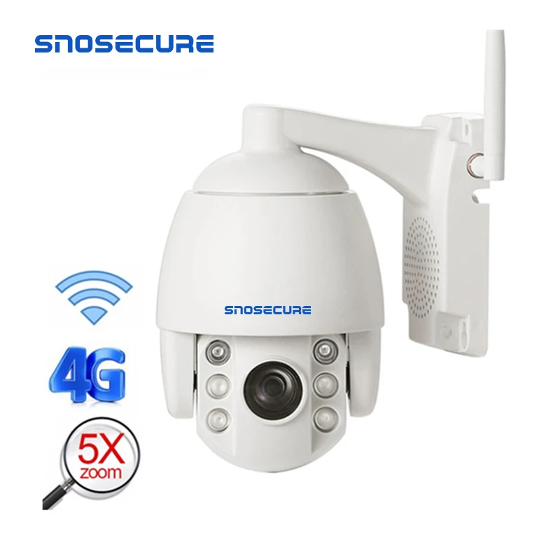 SNOSECURE 1080P PTZ 4G SIM карта уличная Мини скоростная купольная камера с 5 кратным
