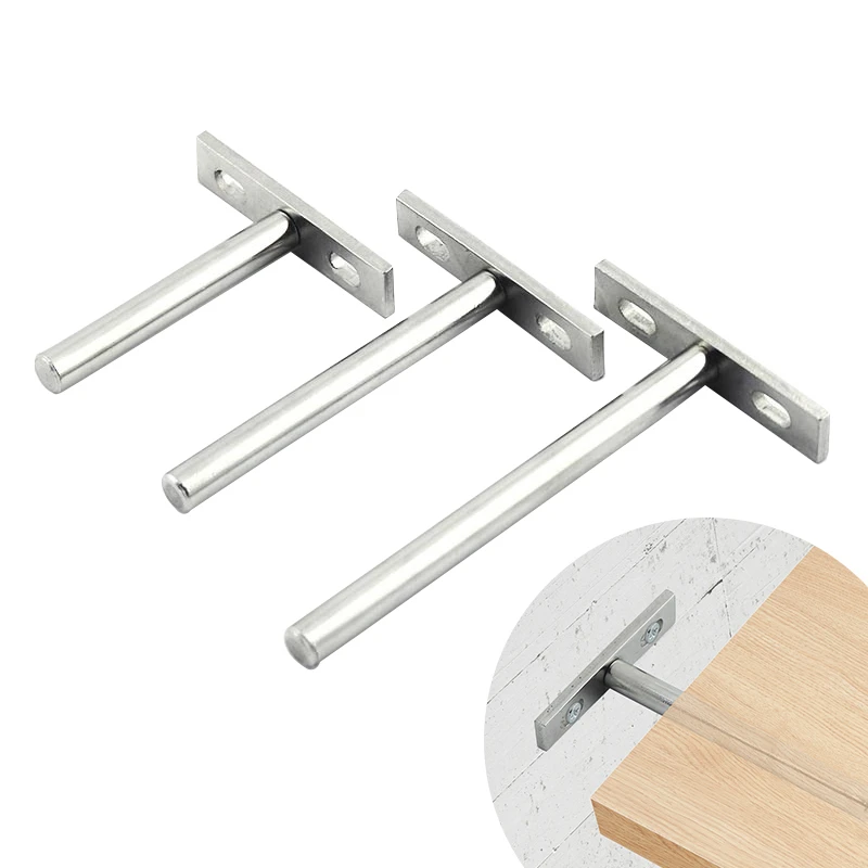 

4PCS Silver Heavy Duty Long Concealed Hidden Mounting Floating Shelf Support Brackets Suitable for All Kinds of Furniture