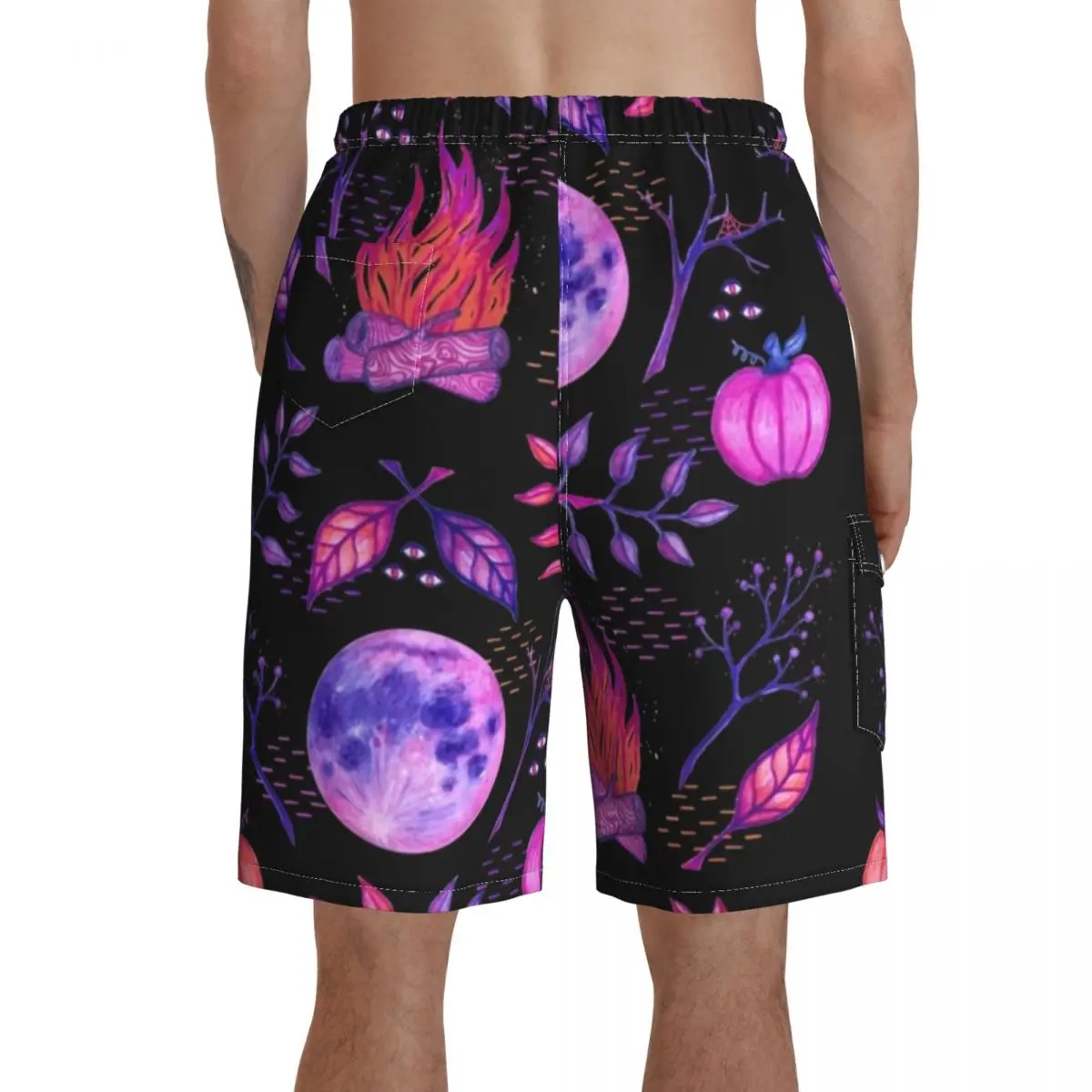 

Fire Board Shorts Funny Beach Swimming Trunks Polyester Men Swim Trunks