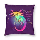 Чехол на подушку Rainbow Axolotl 40x40 см, украшение для гостиной, милая мультяшная Подушка салонная квадратная подушка, чехол