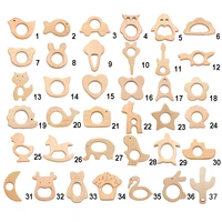 chenkai 10pcs wooden teether nature baby teething grasping toy diy organic eco friendly wood teething accessories
