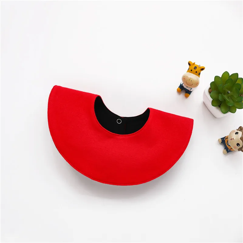 red bibs Осенний хлопковый детский шарф для девочек, волшебный многофункциональный шарф, можно сложить в виде шапки, нагрудники для маленьких девочек, детская шапка, шапка для девочек - Цвет: red bibs