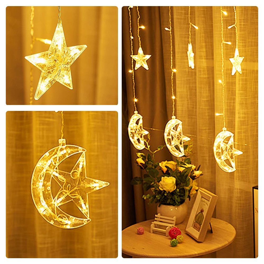 USB лампа луна звезды провода Шторы светильник светодиодный строка Фея s неоновый