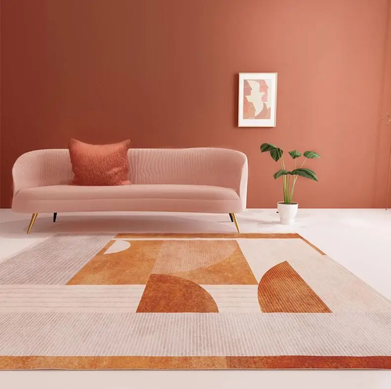 Нескользящий жаккардовый ковер с абстрактным рисунком в скандинавском стиле для