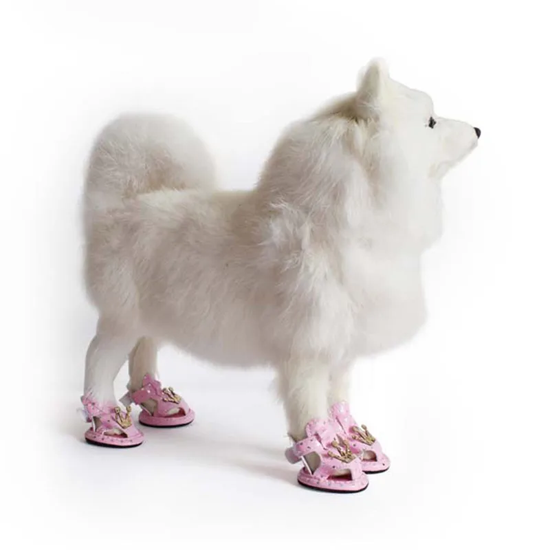 Модная летняя обувь для собак Дышащая из сетчатого материала Сандалии с защитой