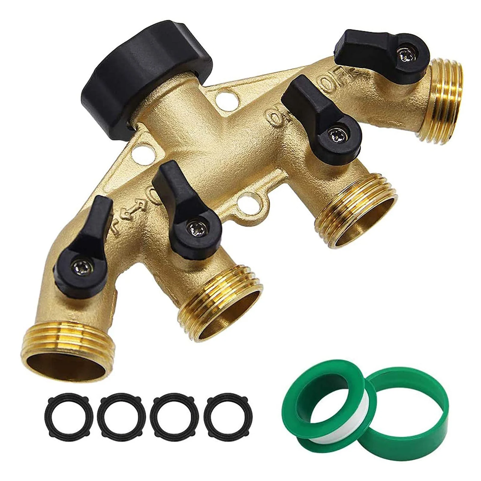 

4-полосная тяжелых медный садовый шланг компонентов 3/4in шланг кран адаптер с 4 клапаны