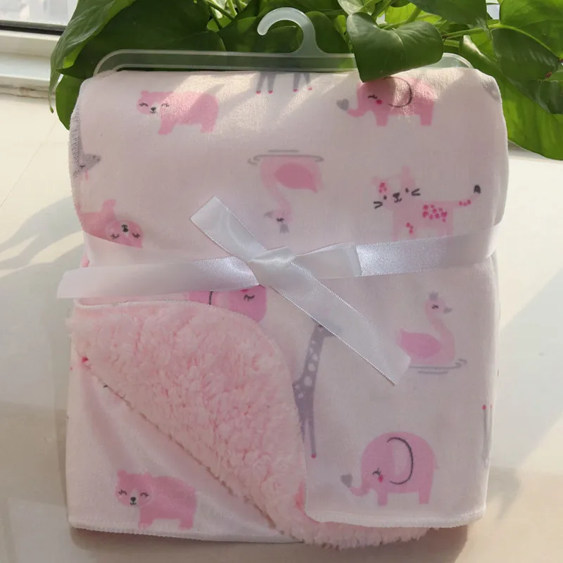 Детское Двухслойное Флисовое одеяло брендовые утепленные пеленки кораллового