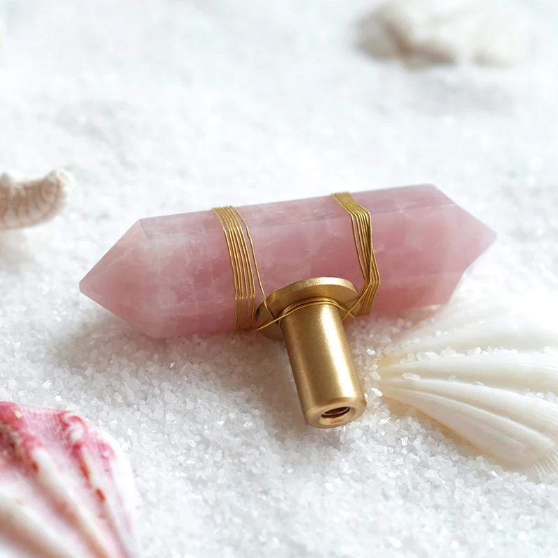 Роскошные медные ручки розовый и прозрачный натуральный кристалл ручка латунные