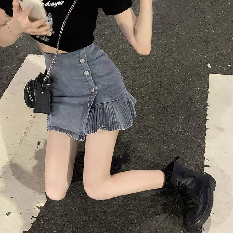 

Korean denim skirt for women in spring and summer 2021