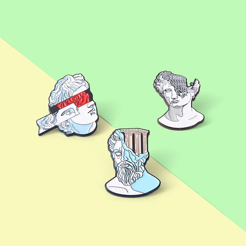 

Art Sculpture Enamel Pins Head Portrait Brooches Badge Accessories on Backpack Caps Clothes Gift for Women Men Jewelry