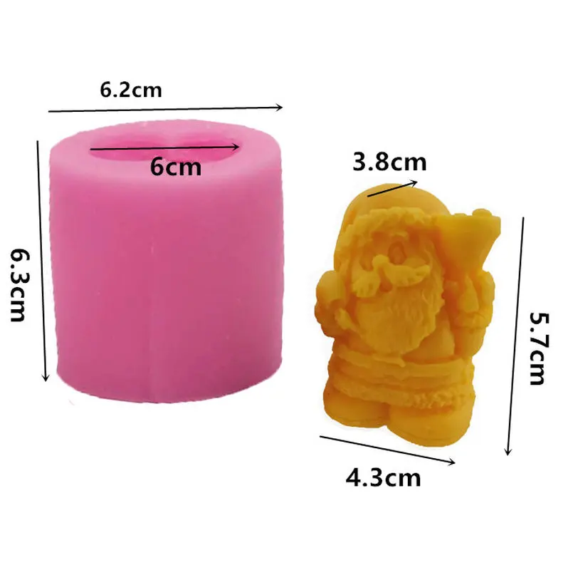 MILIVIXAY 2 шт рождественские силиконовые формы для свечей Санта Клаус Подарочная