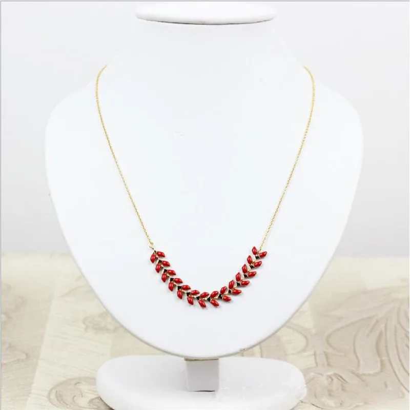 В богемном стиле Капли краски листья двухсторонняя падение кулон с маслом