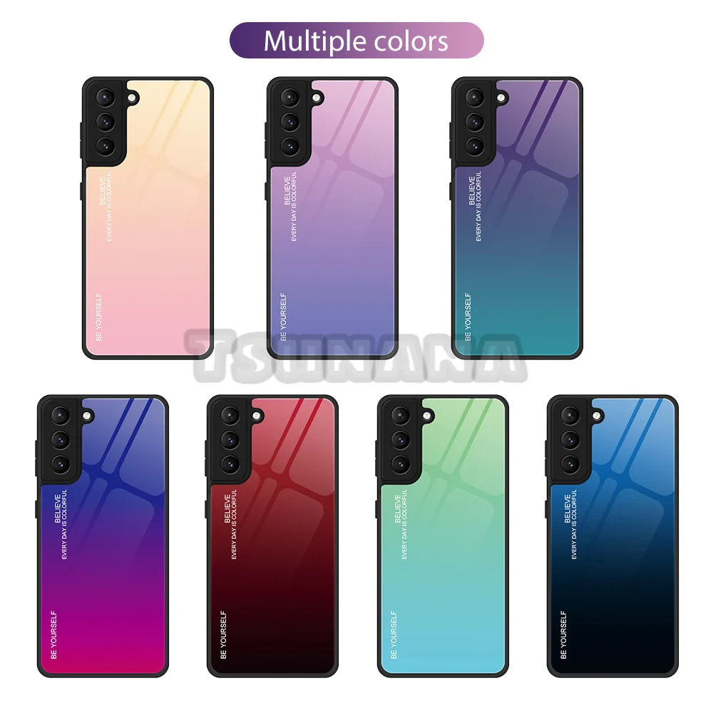 

Gradient Glass Phone Case For Samsung Galaxy S21 S20 FE S10 Note 20 10 Pro Ultra Plus A72 A52 A42 A32 A71 A51 A41 A31 A21S Cover