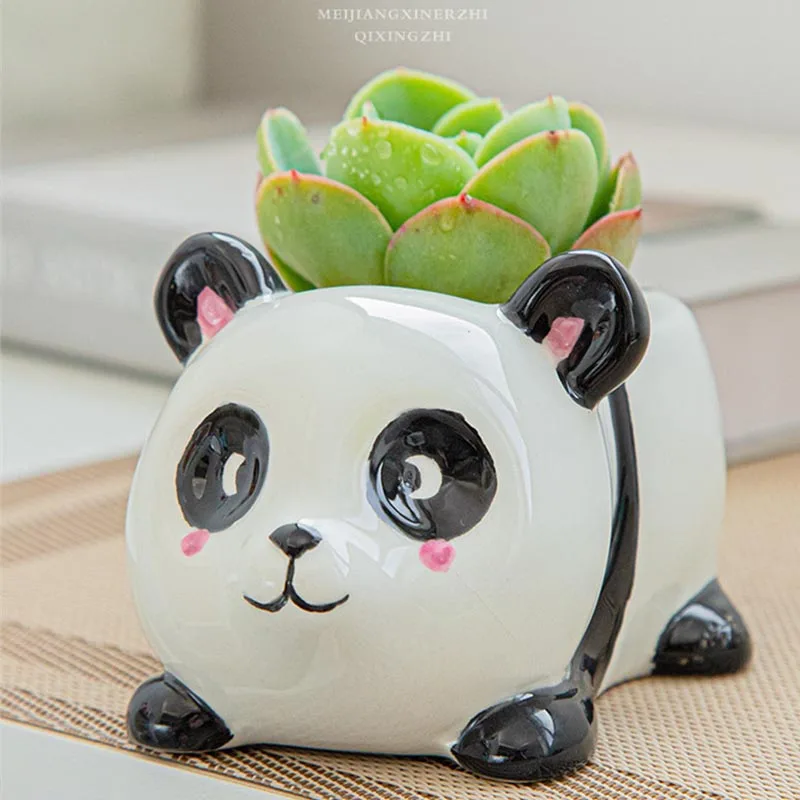 

Nordic Cartoon Cute Ceramic Mini Flowerpot Home Decor Succulents Pots Decorative Vase Accessories Micro Landscape Bonsai