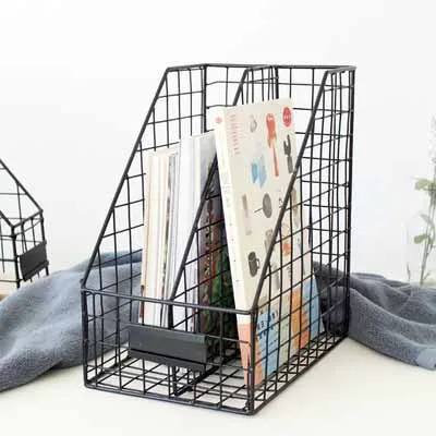 2 слойная Скандинавская настольная сетчатая корзина для хранения файлов