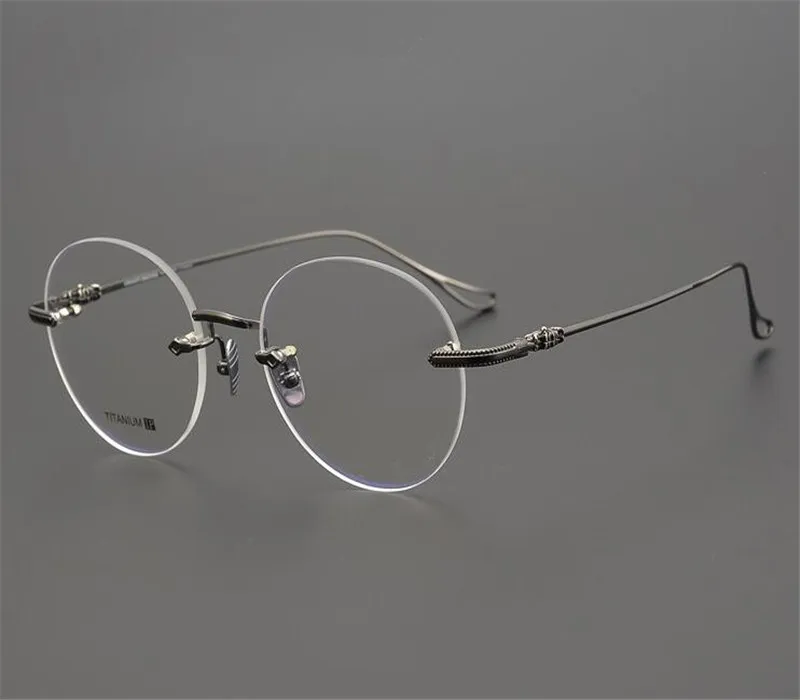 

MONGOTEN Business Men Design Pure Titanium Rimless Myopia Eyeglasses Brand Design Clear Lens Silver Black Optical Eyewear Men