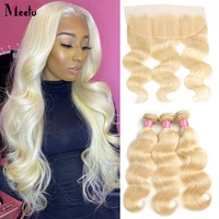 613 blonde bundles with frontal brazilian body wave bundles with frontal 13x4 blonde lace frontal closure with bundles remy hair