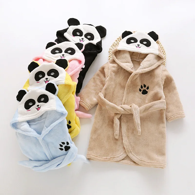 Bata de dormir suave para ni&ntilde;as, pijamas c&aacute;lidos de franela de invierno, albornoz de dibujos animados para ni&ntilde;os, camis&oacute;n confortable, pijama infantil-0