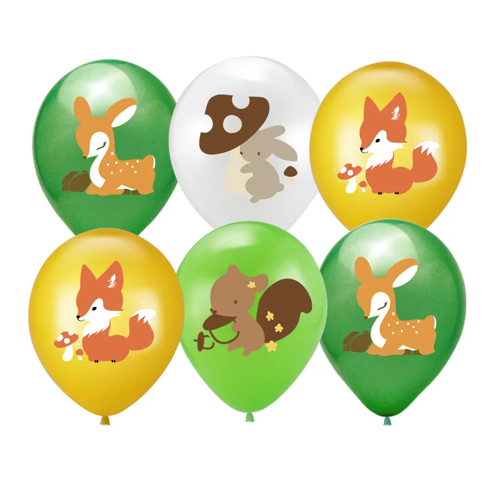 

12inch Forest Animal Latex Balloons Happy Birthday Balloon Decorations Anniversaire Weddding Ballons Baby Shower Party Supplies