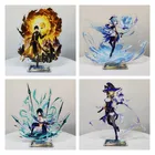 Новинка, популярная игра, брелок Genshin Impact аниме, фигурка для косплея Ganyu Venti Klee Albedo Keqing Kaeya акриловая модель на подставке, настольный декор