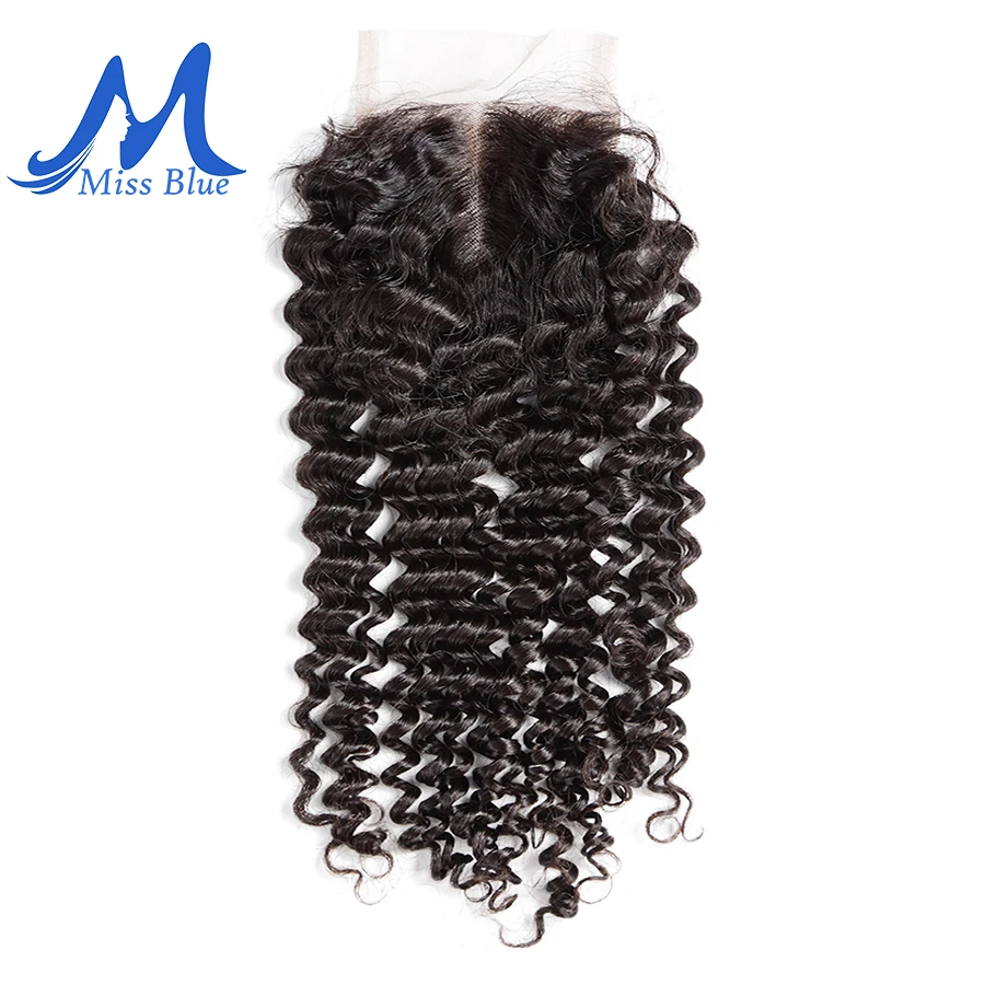 

Missblue Brazilian Human Hair Lace Closure Deep Wave 4x4 5x5 Swiss Lace 100% Remy Hair Lace Frontal Closure With Baby Hair