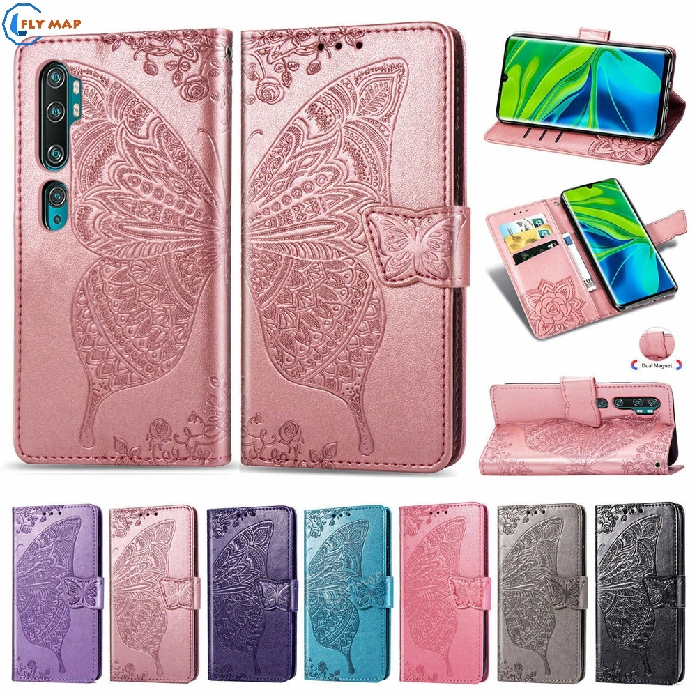 Флип кожаный чехол для Xiaomi Mi Note 10 Global M1910F4E M1910F4G Мягкая силиконовая задняя крышка