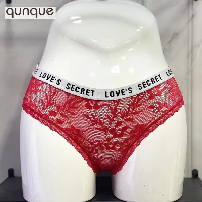 

Transparent Letter Low Rise Pink Sexy Lace Panties Women Calcinhas Briefs Culotte Femme Underwear Moda Intima Feminina Cueca