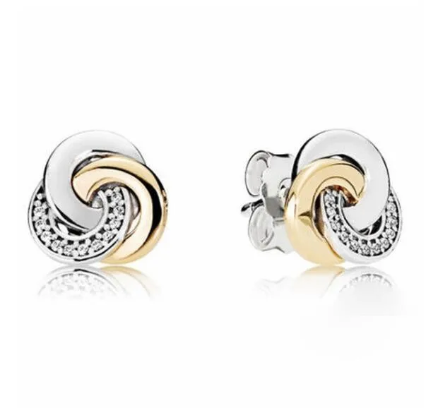 

Authentic 925 Sterling Silver Earring Tree Of Love With Crystal Stud Earrings For Women Wedding Gift Pandora Jewelry