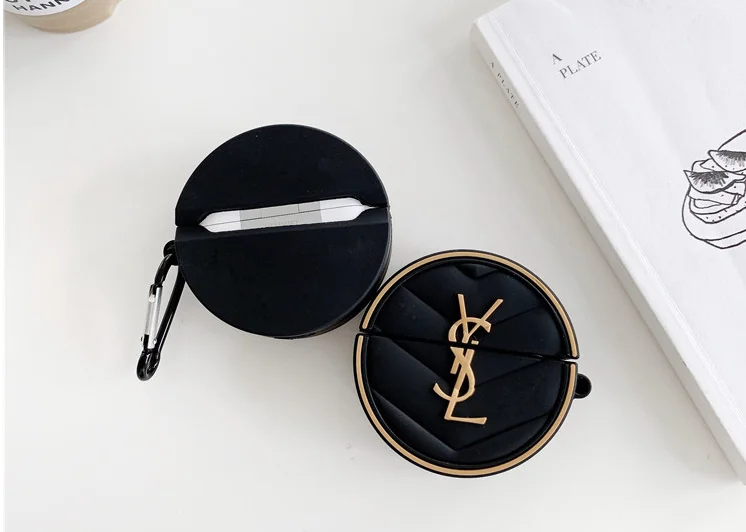 

Trendy brand creative make-up air cushion shape bluetooth earphone protective cover suitable for Air 1 2 3 earphone accessories